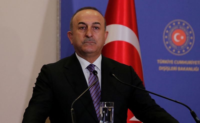 &copy; Reuters. FILE PHOTO: Turkish Foreign Minister Mevlut Cavusoglu attends a news conference in Istanbul, Turkey, November 3, 2022. REUTERS/Dilara Senkaya