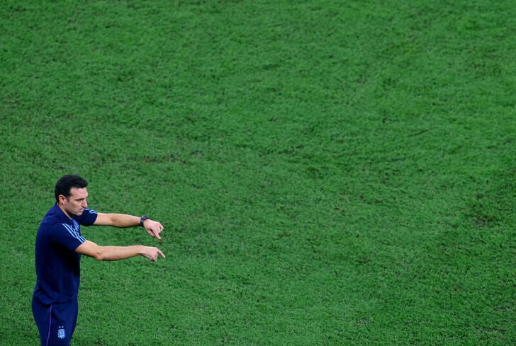 &copy; Reuters. Dic 3, 2022 
Foto del sábado del DT de Argentina Lionel Scaloni en el partido ante Australia 
 REUTERS/Paul Childs