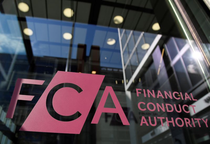 &copy; Reuters. FILE PHOTO: Signage for the Financial Conduct Authority (FCA), the Britain's financial regulatory body, is seen at their head offices in London, Britain March 10, 2022. REUTERS/Toby Melville