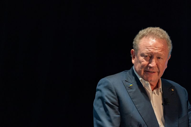 &copy; Reuters. Andrew Forrest, Chairman and Founder, Fortescue Metals Group speaks at the Global Energy Transition 2022 conference in New York City, New York, U.S. June 14, 2022. REUTERS/David Dee Delgado/Files