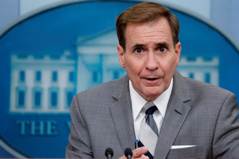 &copy; Reuters. FILE PHOTO: White House National Security Council Strategic Communications Coordinator John Kirby addresses the daily press briefing at the White House in Washington, U.S. October 26, 2022.  REUTERS/Jonathan Ernst