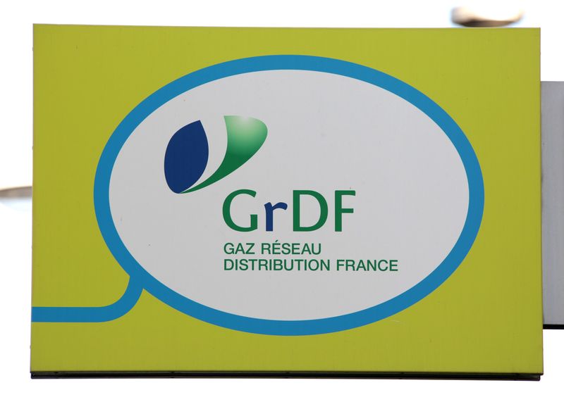 &copy; Reuters. Photo du logo de GRDF à Nice, en France. /Photo d'archives/REUTERS/Éric Gaillard