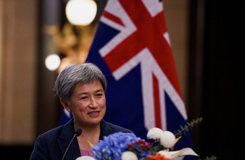 &copy; Reuters. FILE PHOTO: Australian Foreign Minister Penny Wong speaks during a joint news conference on the day of the signing ceremony of the Joint Plan of the Action to Implement the Thailand-Australia Strategic Partnership, in Bangkok, November 1, 2022. REUTERS/Ch