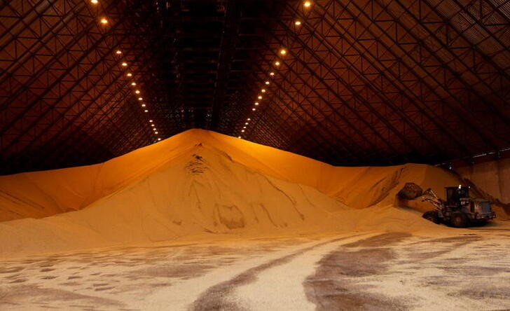 &copy; Reuters. Imagen de archivo de granos de soja en un almacén de la terminal Tiplam de Santos, Brasil. 13 marzo 2017. REUTERS/Paulo Whitaker