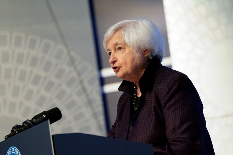 &copy; Reuters. FILE PHOTO: U.S. Treasury Secretary Janet Yellen speaks at a news conference during the Annual Meetings of the International Monetary Fund and World Bank in Washington, U.S., October 14, 2022. REUTERS/Elizabeth Frantz