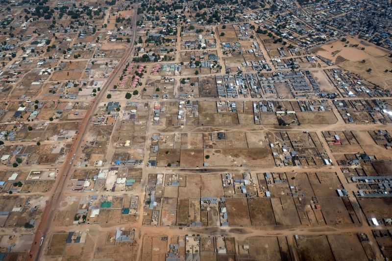 &copy; Reuters. FILE PHOTO: An aerial view of Maiduguri November 23, 2017.  To match Special Report NIGERIA-MILITARY/ABORTIONS    REUTERS/Paul Carsten