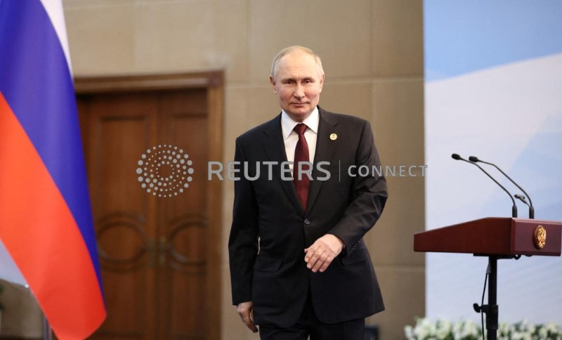 &copy; Reuters. Il presidente russo Vladimir Putin durante una conferenza a Bishkek, in Kyrgyzstan. 9 dicembre 2022 Sputnik/Sergei Bobylyov/Pool via REUTERS ATTENTION EDITORS - THIS IMAGE WAS PROVIDED BY A THIRD PARTY.