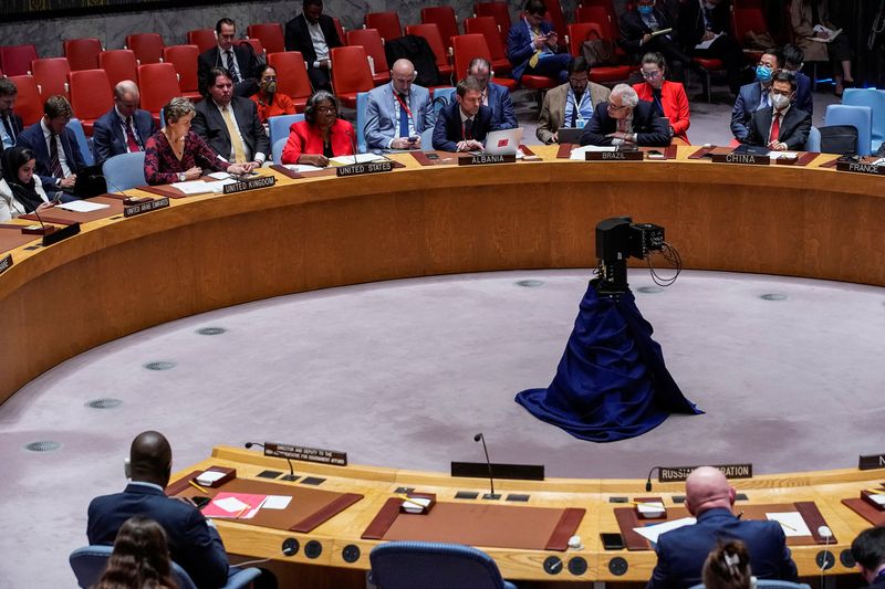 &copy; Reuters. اجتماع لأعضاء مجلس الأمن الدولي في نيويورك يوم 27 أكتوبر تشرين الأول 2022. تصوير: إدواردو مونوز-رويترز.