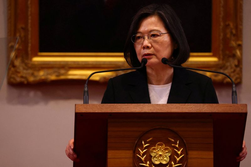 &copy; Reuters. La présidente taïwanaise Tsai Ing-wen lors d'une conférence de presse à Taipei, Taïwan. /Photo prise le 20 octobre 2022/REUTERS/Ann Wang