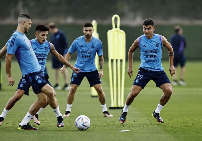 &copy; Reuters. Treino da seleção argentina no Catar
 10/12/2022   REUTERS/Hamad I Mohammed