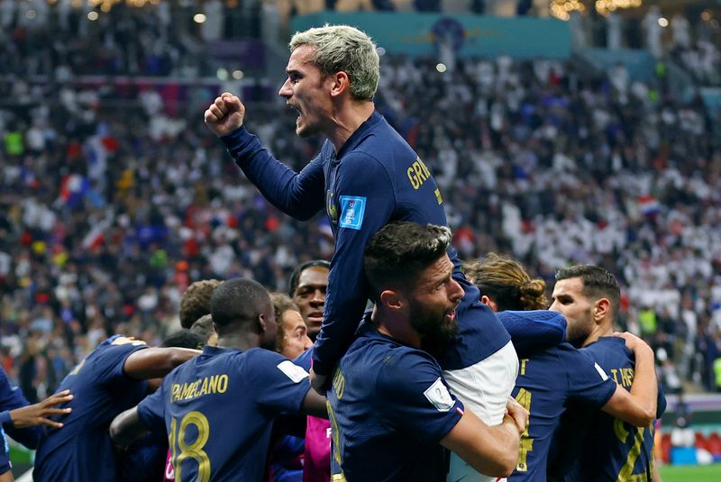 &copy; Reuters. Griezmann comemora gol da França
 10/12/2022   REUTERS/Matthew Childs