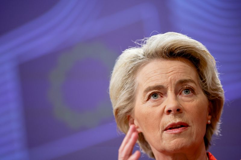 &copy; Reuters. La Presidente della Commissione europea Ursula von der Leyen a Bruxelles. REUTERS/Johanna Geron