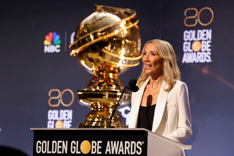 &copy; Reuters. Hollywood Foreign Press Association (HFPA) President Helen Hoehne speaks during the 80th Annual Golden Globe Awards Nominations announcement in Beverly Hills, California, U.S. December 12, 2022. REUTERS/Mario Anzuoni