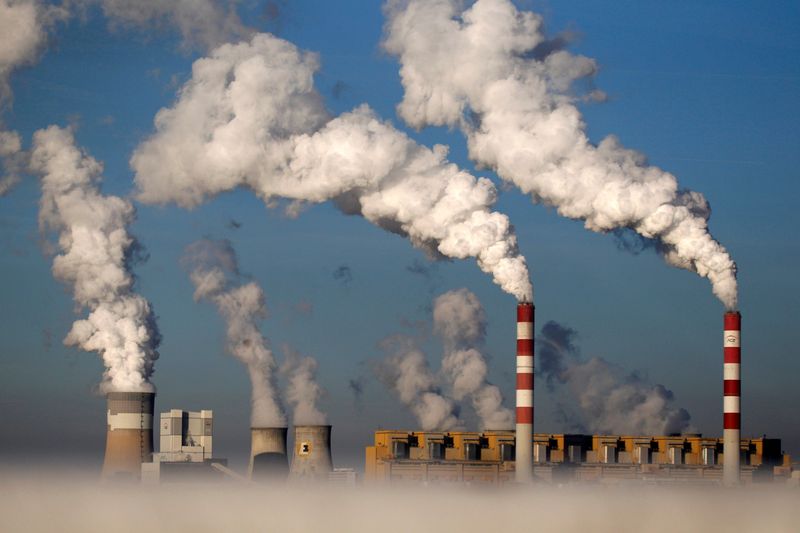 &copy; Reuters. De la fumée s'échappe des cheminées de la centrale électrique de Belchatow en Pologne. /Photo prise le 31 octobre 2013/REUTERS/Kacper Pempel