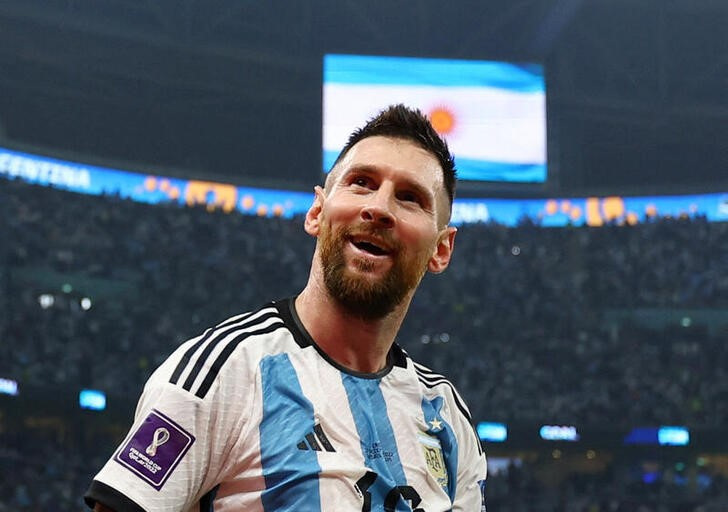 &copy; Reuters. Messi comemora gol da Argentina na vitória contra a Croácia
13/12/2022
REUTERS/Molly Darlington