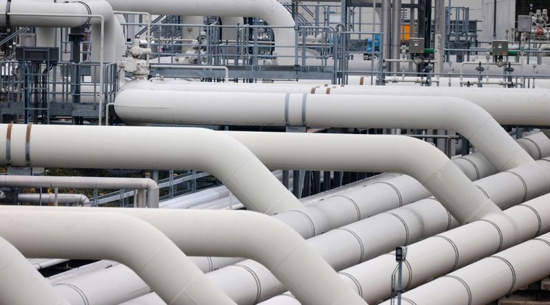 &copy; Reuters. FILE PHOTO: Pipes are pictured at a gas compressor station in Mallnow, Germany, November 1, 2021. REUTERS/Hannibal Hanschke