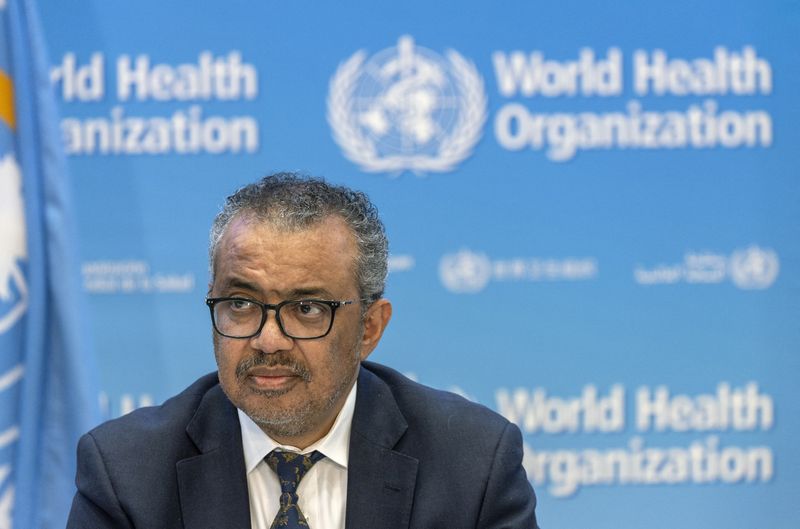 © Reuters. Director-General of the World Health Organisation (WHO) Dr. Tedros Adhanom Ghebreyesus attends an ACANU briefing on global health issues, including COVID-19 pandemic and war in Ukraine in Geneva, Switzerland, December 14, 2022. REUTERS/Denis Balibouse