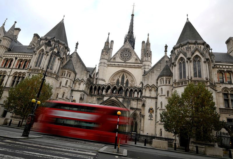 &copy; Reuters. FILE PHOTO: A general view of the Royal Courts of Justice, more commonly known as the High Court, November 2, 2020. REUTERS/Toby Melville//File Photo