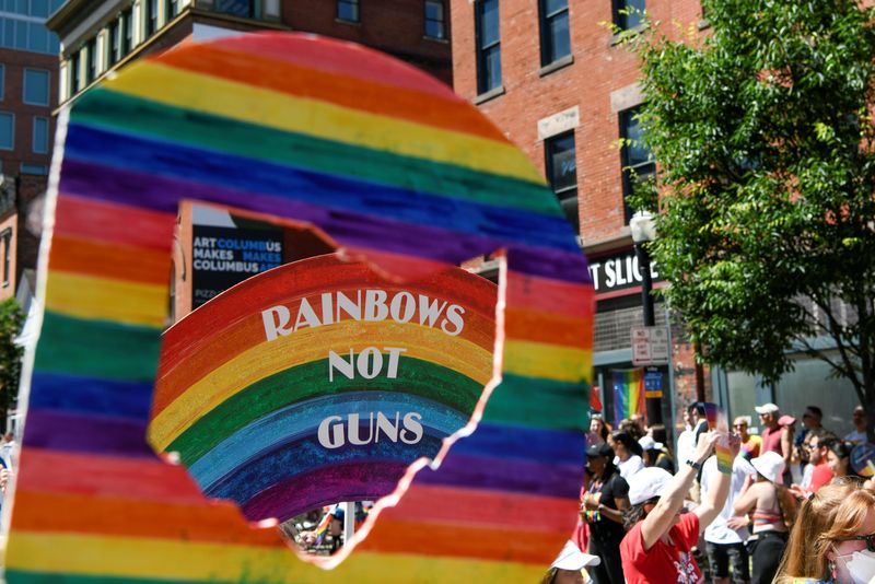 &copy; Reuters. FILE PHOTO: Revellers take part in Pride celebrations in Columbus, Ohio, U.S., June 18, 2022.  REUTERS/Gaelen Morse