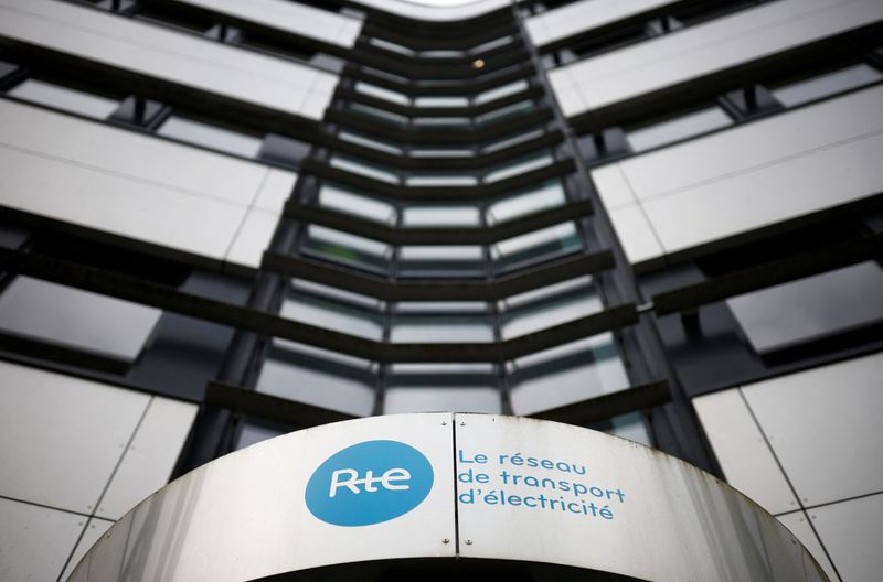 &copy; Reuters. The logo of RTE (Electricity Transport Network) is pictured on the company's building in Nantes, France, December 12, 2022. REUTERS/Stephane Mahe