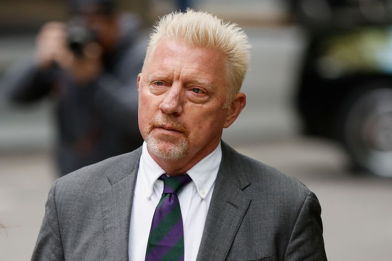&copy; Reuters. Photo d'archives de l'ancien joueur de tennis Boris Becker à la Cour d'assises de Southwark à Londres, en Grande-Bretagne, prise le 29 avril 2022/REUTERS/John Sibley