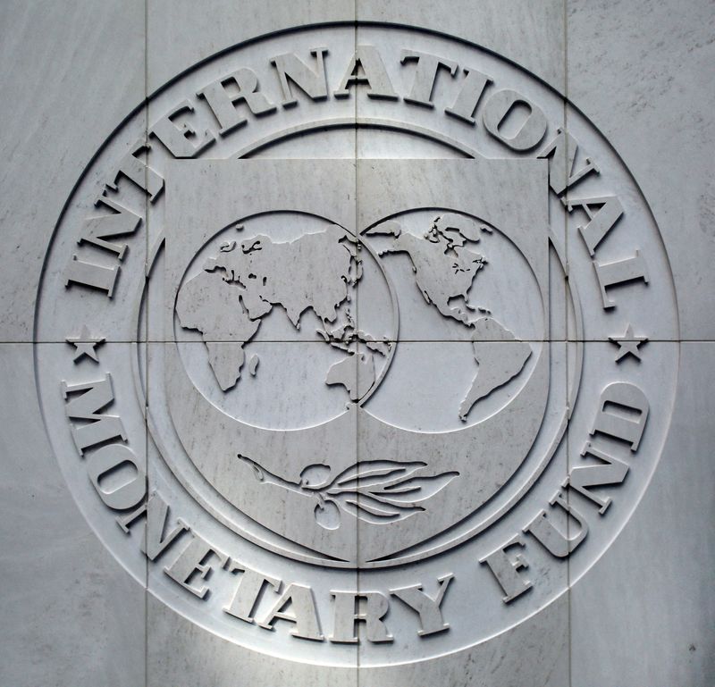 &copy; Reuters. FILE PHOTO: The International Monetary Fund logo is seen inside the headquarters at the end of the IMF/World Bank annual meetings in Washington, U.S., October 9, 2016. REUTERS/Yuri Gripas//File Photo