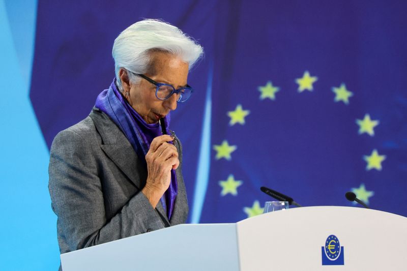 &copy; Reuters. FILE PHOTO: European Central Bank (ECB) President Christine Lagarde attends a news conference following the ECB's monetary policy meeting in Frankfurt, Germany December 15, 2022. REUTERS/Wolfgang Rattay