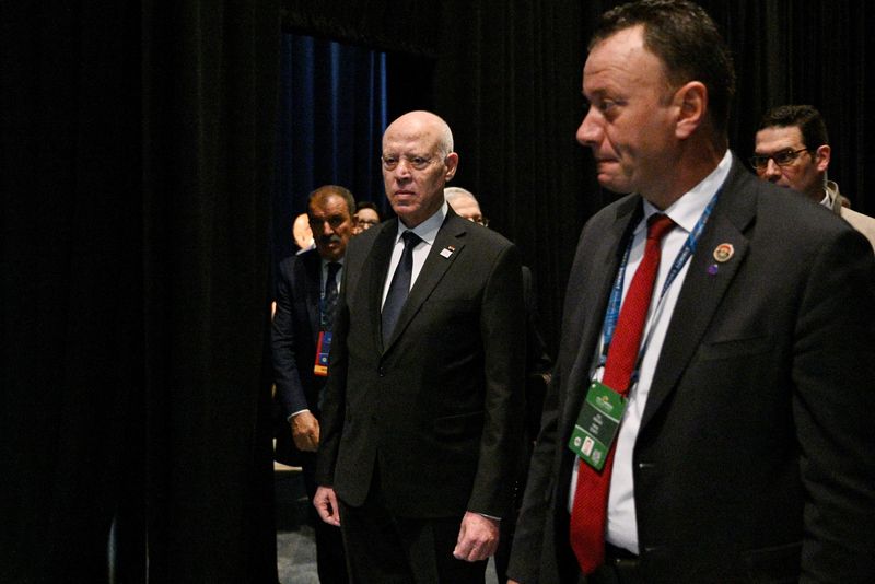 &copy; Reuters. FILE PHOTO: Tunisian President Kais Saied arrives to meet with U.S. Secretary of State Antony Blinken (not pictured) during the U.S.-Africa Leaders Summit at the Walter E. Washington Convention Center in Washington, D.C, U.S., December 14, 2022. Mandel Ng