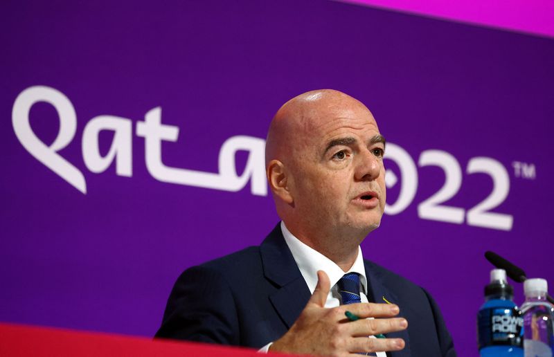 &copy; Reuters. Presidente da Fifa Gianni Infantino 
 16/12/2022   REUTERS/Gareth Bumstead