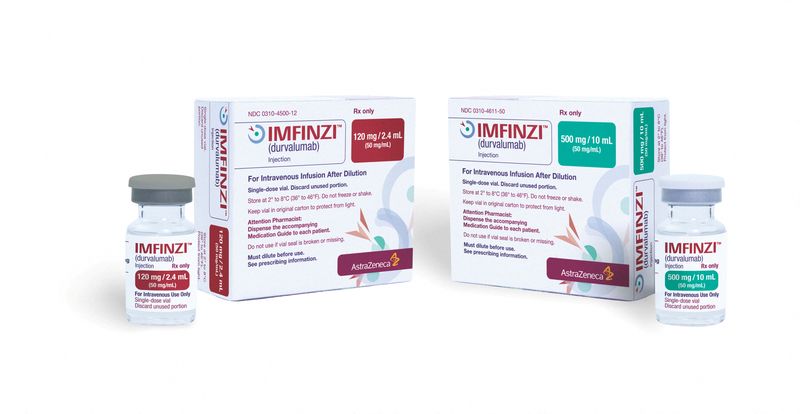 &copy; Reuters. Photo d'archive : Imfinzi, le médicament anticancéreux d'AstraZeneca. /Photo prise le 30 juin 2022/REUTERS/AstraZeneca