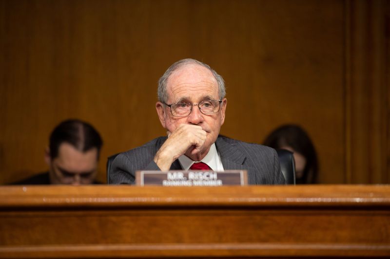 &copy; Reuters. FILE PHOTO: Senator Jim Risch (R-ID) ranking member of the Senate Foreign Relations Committee, attends a hearing on the Fiscal Year 2023 Budget at the Capitol in Washington, U.S., April 26, 2022. Bonnie Cash/Pool via REUTERS