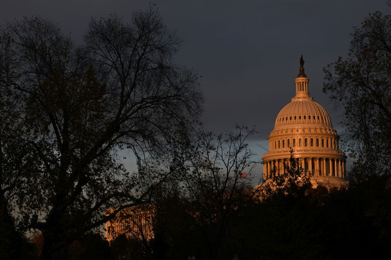 &copy; Reuters. FILE PHOTO: The U.S. Capitol building is pictured at sunset on Capitol Hill in Washington, U.S., November 22, 2019. REUTERS/Loren Elliott