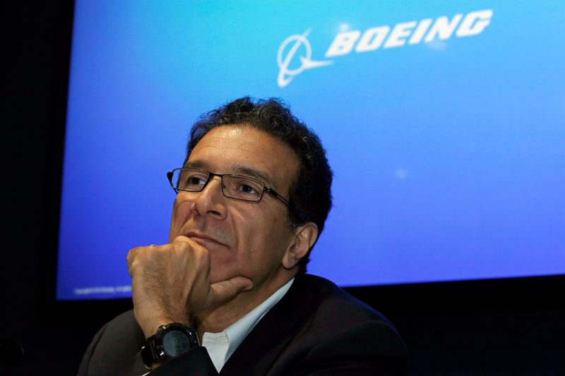 © Reuters. FILE PHOTO: Boeing Commercial Sales and Marketing Vice President Ihssane Mounir attends a news conference at the 53rd International Paris Air Show at Le Bourget Airport near Paris, France June 20, 2019. REUTERS/Pascal Rossignol