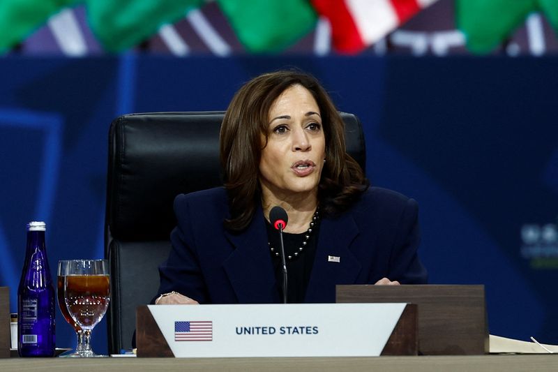 &copy; Reuters. FILE PHOTO: U.S. Vice President Kamala Harris participates in a working lunch on multilateral cooperation during the U.S.-Africa Leaders Summit, in Washington, U.S., December 15, 2022. REUTERS/Evelyn Hockstein