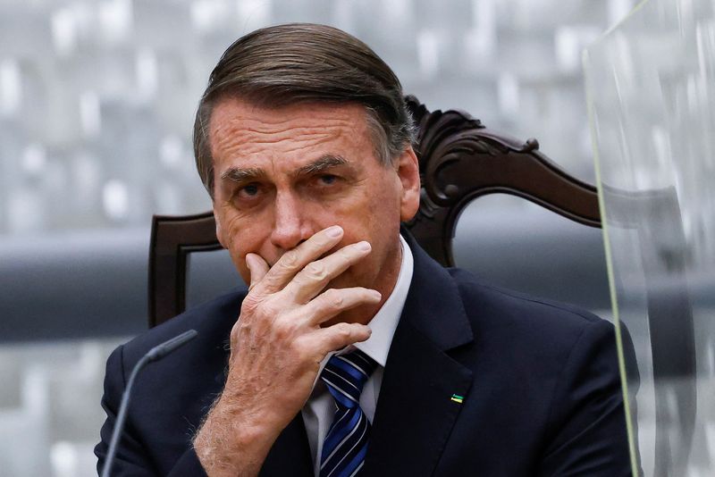 &copy; Reuters. FILE PHOTO: Brazil's President Jair Bolsonaro attends an inauguration ceremony for new judges of Brazil's Superior Court of Justice in Brasilia, Brazil December 6, 2022. REUTERS/Adriano Machado