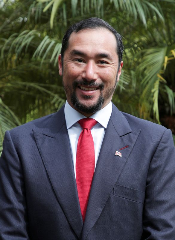 &copy; Reuters. FILE PHOTO: Trinidad and Tobago's Energy Minister Stuart Young poses for a photograph during the Suriname Energy, Oil and Gas Summit, in Paramaribo, Suriname June 27, 2022. Picture taken June 27, 2022. REUTERS/Ranu Abhelakh/File Photo