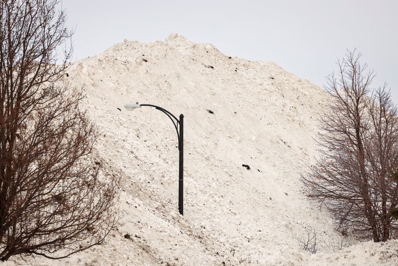 &copy; Reuters. A street light is seen beneath a pile of snow in front of Central Terminal during a cleanup effort following a winter storm in Buffalo, New York, U.S., December 28, 2022.  REUTERS/Lindsay DeDario