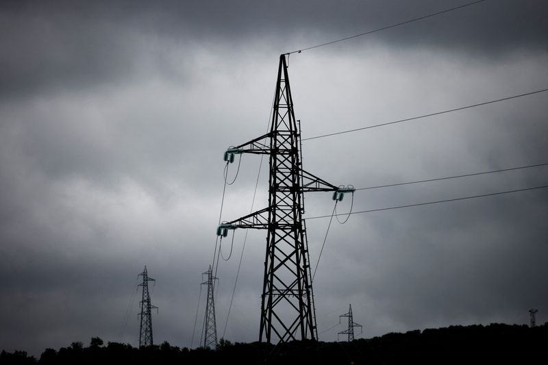 &copy; Reuters. FILE PHOTO-Electrical power pylons of high-tension electricity power lines are pictured in Castiglione della Valle, near Perugia, Italy, November 16, 2022. REUTERS/Yara Nardi