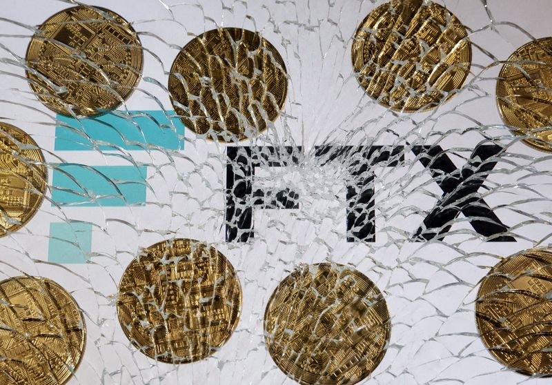 &copy; Reuters. An FTX logo and a representation of cryptocurrencies are seen through broken glass in this illustration taken December 13, 2022. REUTERS/Dado Ruvic/Illustration/File Photo