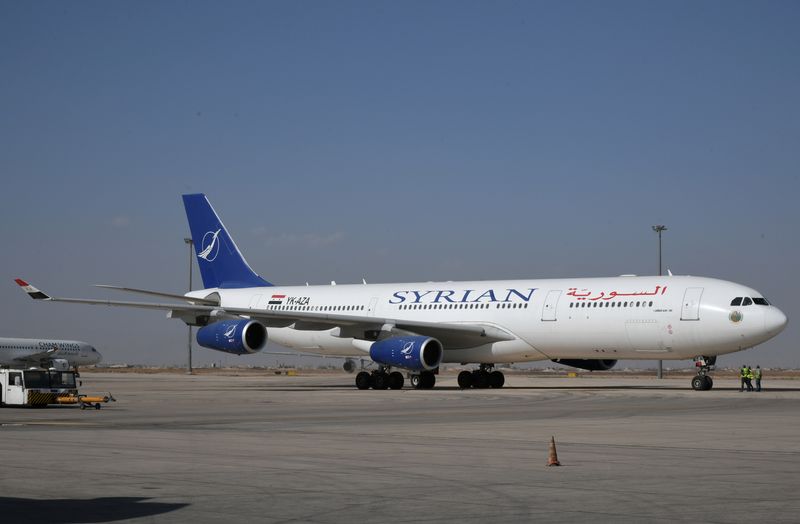 &copy; Reuters. Avião no Aeroporto Internacional de Damasco, na Síria
01/10/2020
SANA/Disponibilizado via REUTERS 