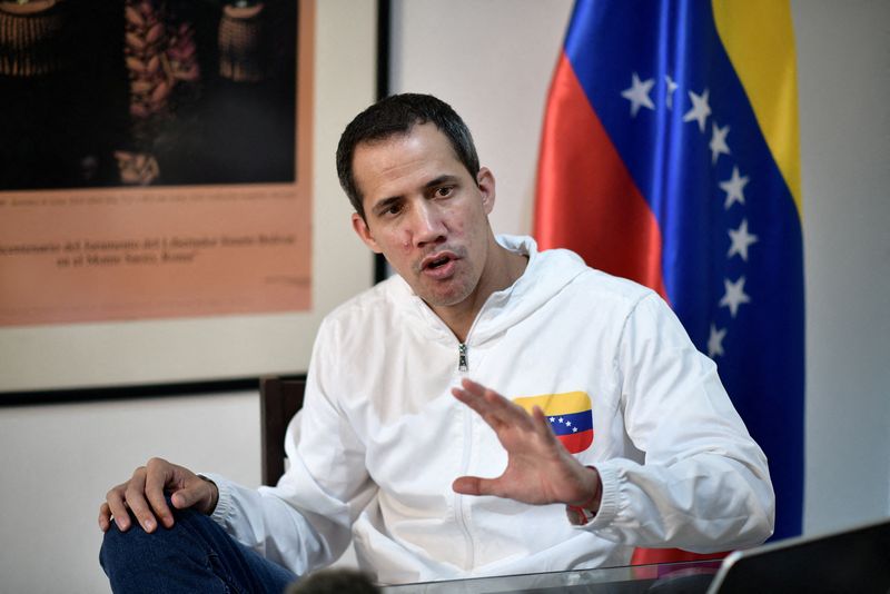 &copy; Reuters. FILE PHOTO: Venezuelan opposition leader Juan Guaido speaks during an interview with Reuters, in Caracas, Venezuela, December 6, 2022. REUTERS/Gaby Oraa