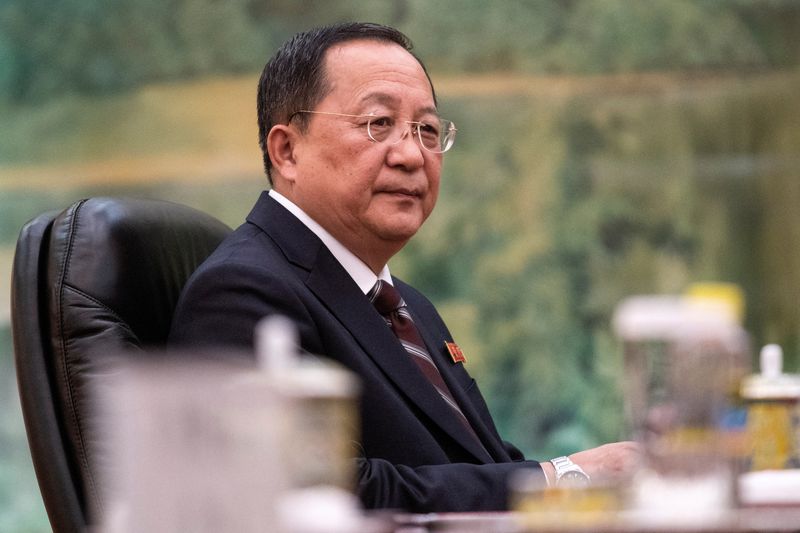 &copy; Reuters. FILE PHOTO: North Korean Foreign Minister Ri Yong Ho attends a meeting with China's President Xi Jinping at the Great Hall of the People in Beijing, China December 7, 2018. Fred Dufour/Pool via REUTERS/File Photo