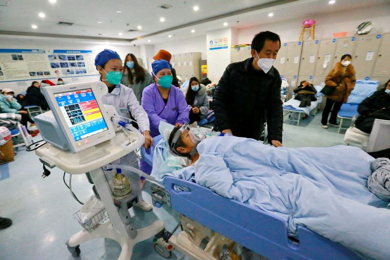 &copy; Reuters. Une unité de soins intensifs à l'hôpital central de Suining, dans la province du Sichuan, en Chine. /Photo prise le 31 décembre 2022/REUTERS/China Daily