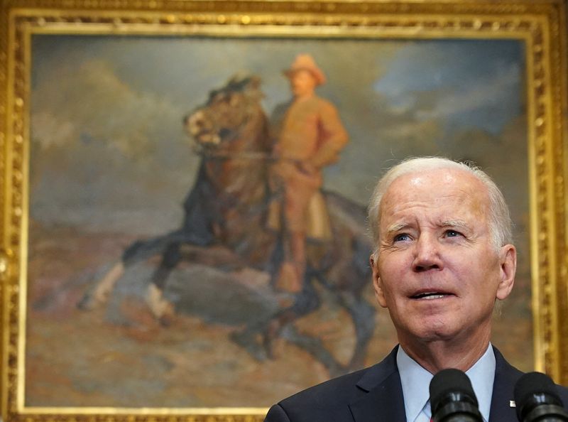 &copy; Reuters. FILE PHOTO: U.S. President Joe Biden speaks about U.S.-Mexico border security and enforcement, at the White House in Washington, U.S., January 5, 2023. REUTERS/Kevin Lamarque