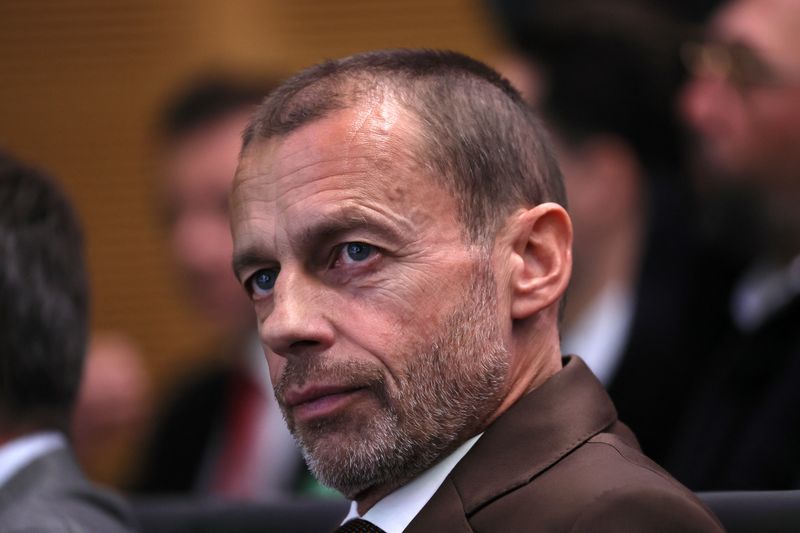 &copy; Reuters. Presidente da Uefa, Aleksander Ceferin, durante sorteio das oitavas de final da Liga dos Campeões em Nyon, na Suíça
07/11/2022 REUTERS/Denis Balibouse