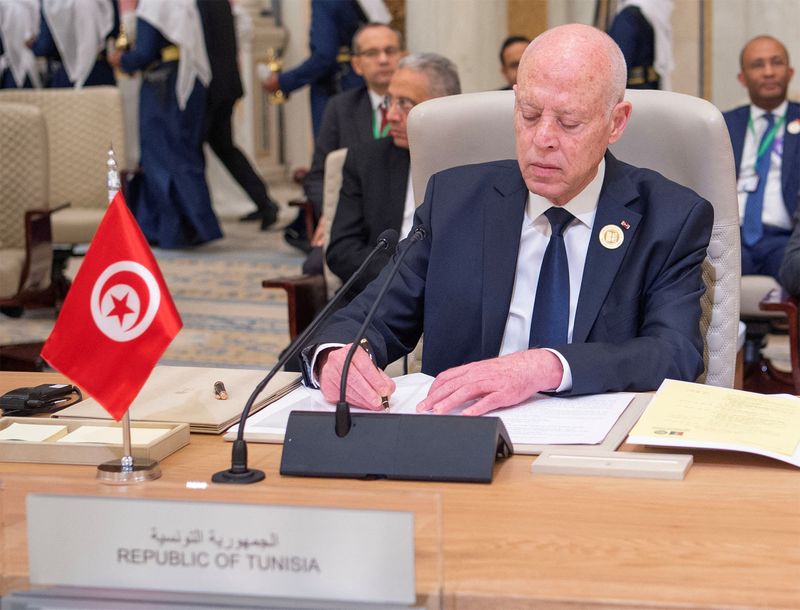 &copy; Reuters. الرئيس التونسي قيس سعيد في الرياض يوم التاسع من ديسمبر كانون الأول 2022. صورة من وكالة الأنباء السعودية. 