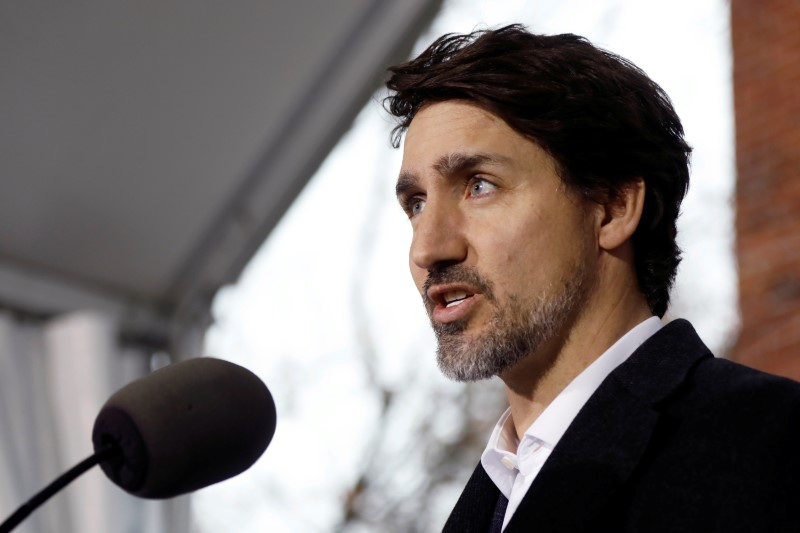 &copy; Reuters. Primeiro-ministro do Canadá, Justin Trudeau, durante entrevista coletiva em Ottawa
29/03/2020 REUTERS/Blair Gable