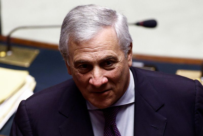 &copy; Reuters. FILE PHOTO: Vice-President of Forza Italia Party Antonio Tajani attends the first voting session to elect the vice president at the lower house of parliament during, in Rome, Italy, October 19, 2022. REUTERS/Guglielmo Mangiapane