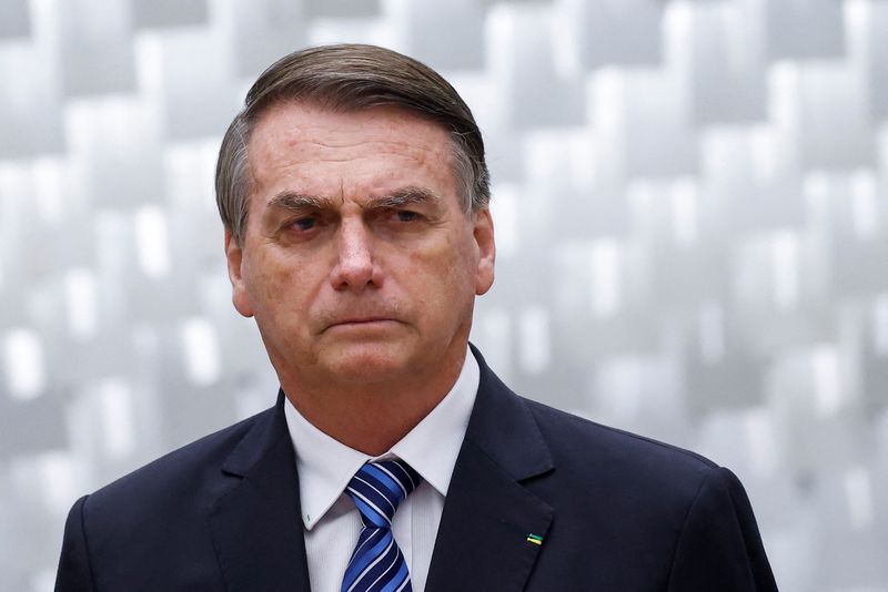 &copy; Reuters. Jair Bolsonaro durante una ceremonia al tribunale federale barsiliano a Brasilia. 6 dicembre 2022. REUTERS/Adriano Machado