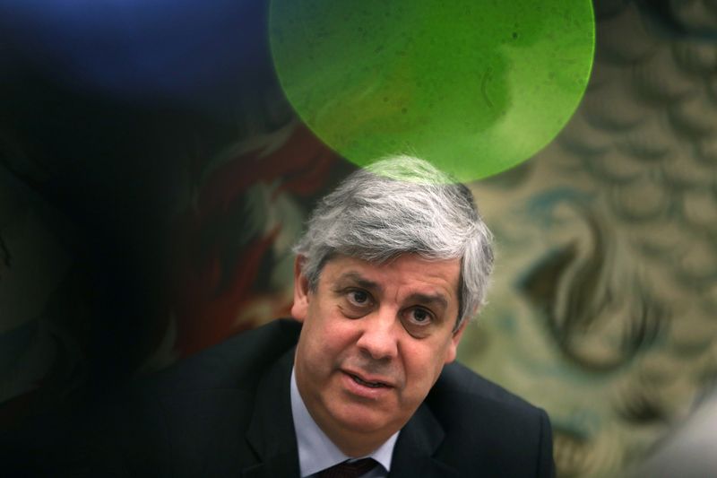 &copy; Reuters. FILE PHOTO: Portugal's Finance Minister and Eurogroup President Mario Centeno looks on during an interview with Reuters in Lisbon, Portugal February 28, 2020. REUTERS/Pedro Nunes